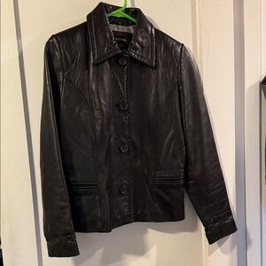Guess Women's Dark Leather Jacket